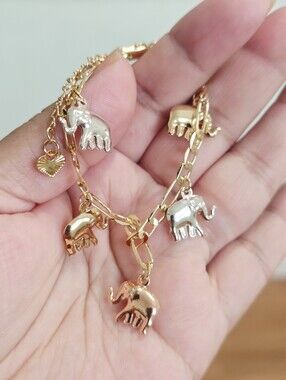 14k Gold Plated Elephant bracelet